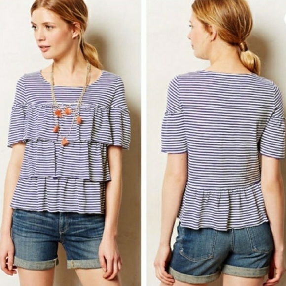 Anthropologie Tops - Anthropologie Fourth of July Stripe Top size S
